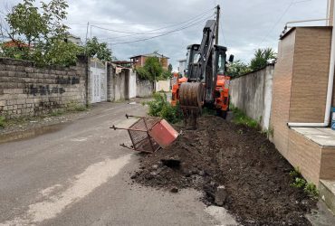 اجرای کانال دفع آب‌های سطحی در خیابان ساحل توسط شهرداری لوندویل